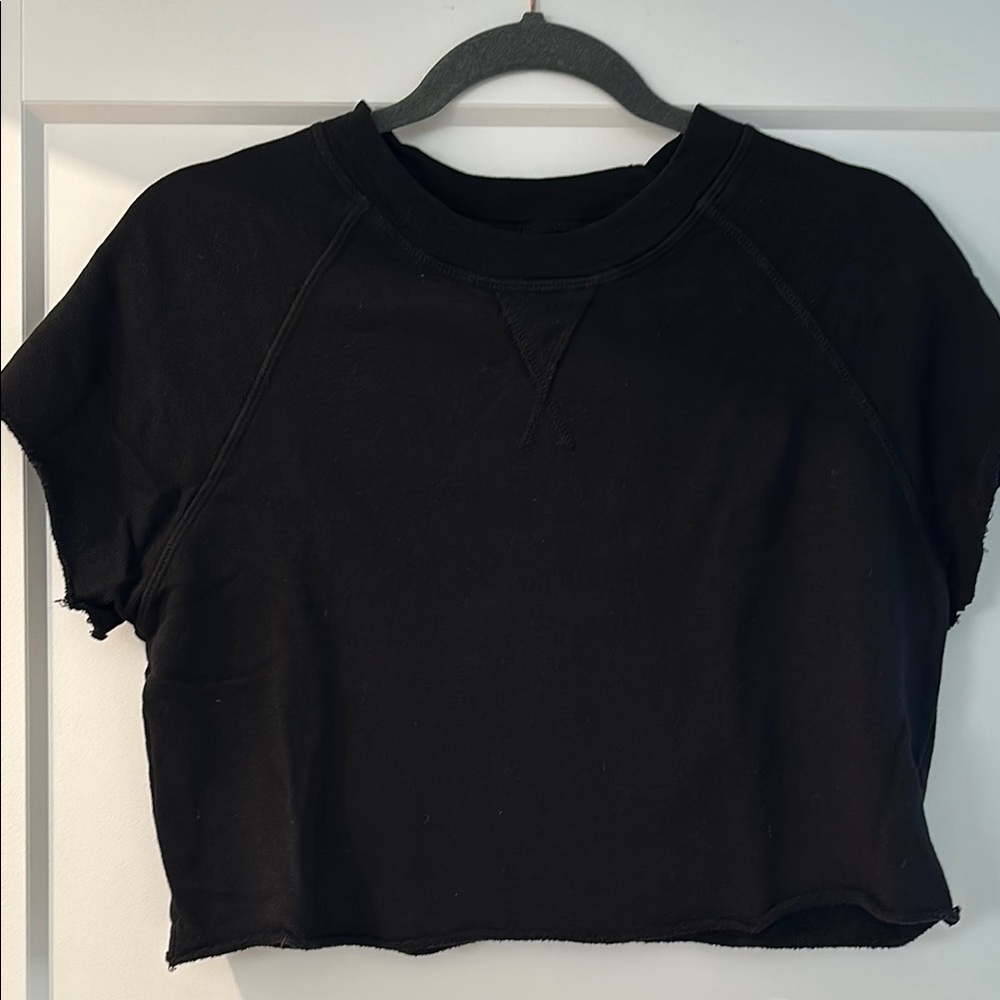 Year of Ours Black Fitted Crop T-shirt